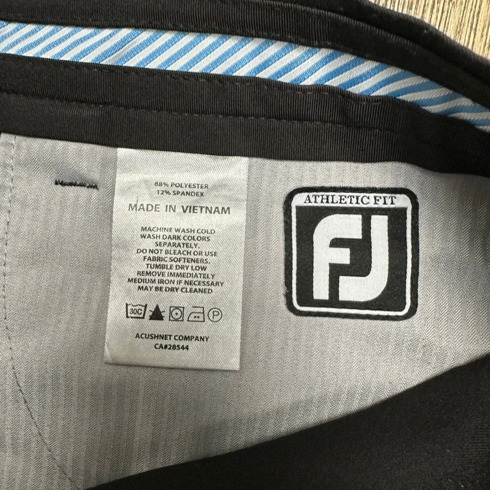 FootJoy FJ Athletic Fit Golf Pants Mens Size 35x34 Black Performance Stretch